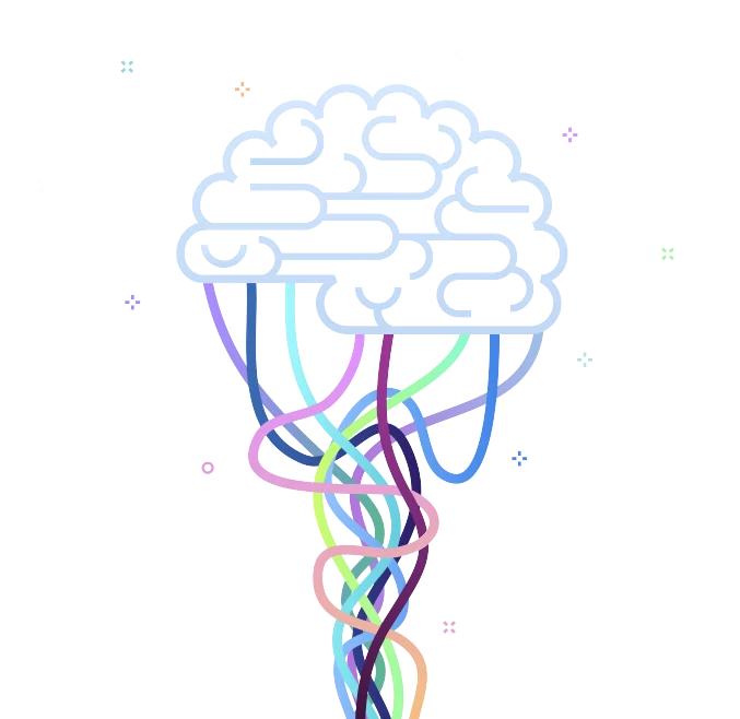 与身体连接的大脑线条插图